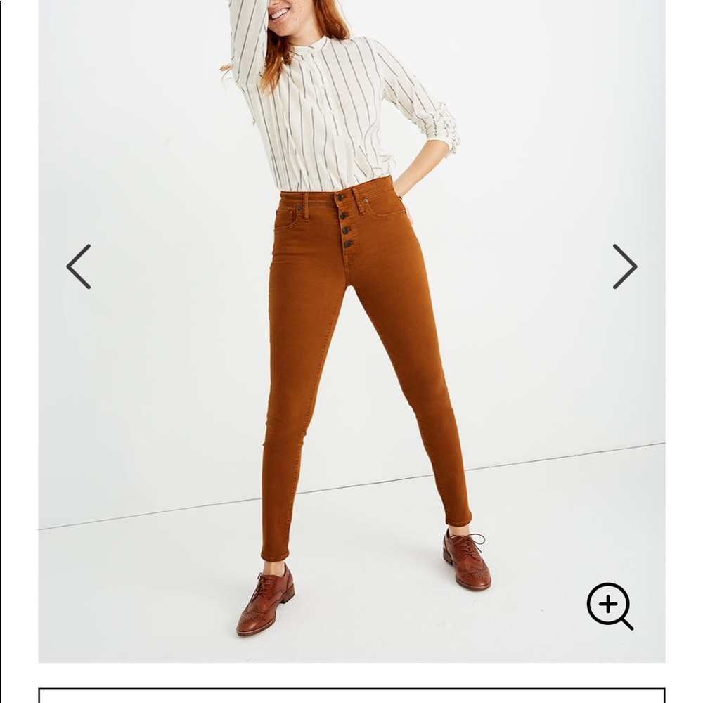 Madewell Midrise Skinny Burnt Sienna Jeans